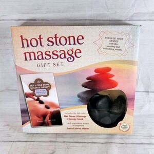 Hot‎ Stone Massage Gift Set Basalt River Stones Includes Therapy Guide
